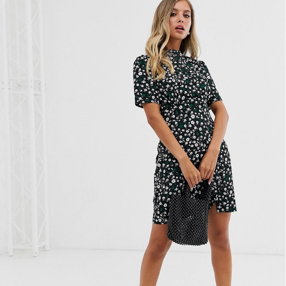ASOS DESIGN mini tea dress in floral print